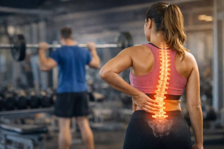 Woman-with-back-pain-in-the-gym